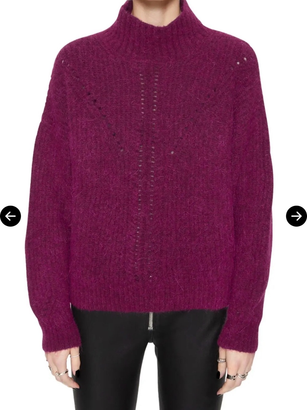 Rebecca Minkoff Plum Mohair-Blend Turtleneck Sweater